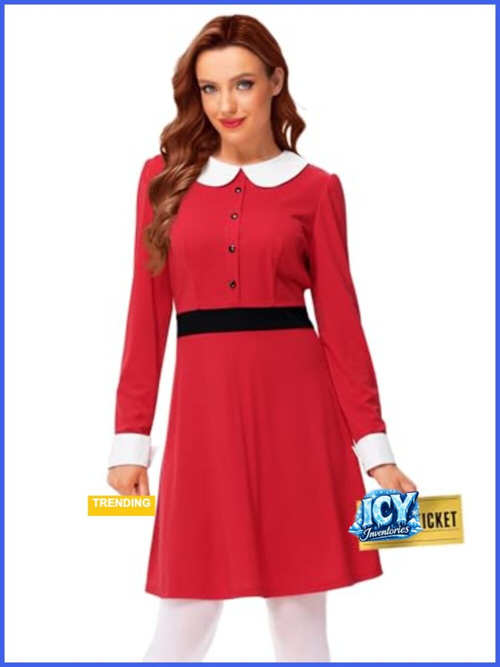 Halloween Women's Spoiled Ticket Winner Costume Dress Peter Pan Collar Red Fit